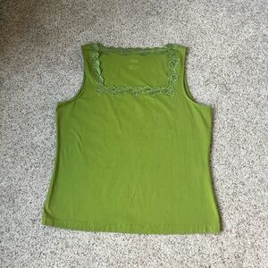 VINTAGE TALBOTS Size XL Women’s Green Lacey Tank Top
